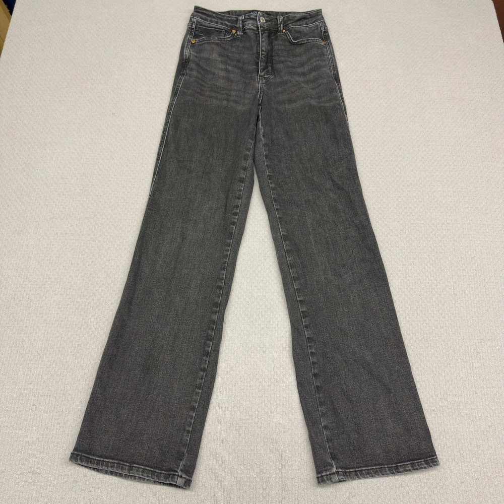 Judy Blue Jeans Womens 5/27 Faded Black Straight Fit High Rise Grunge